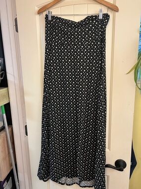 LuLaRoe Black Maxi Skirt with White Polka Dots